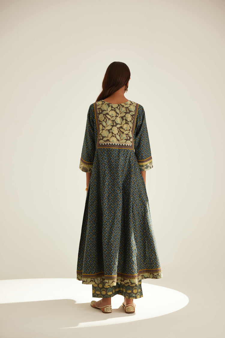 Yoke Kurta Teal Mehendi Green (8569321947435)