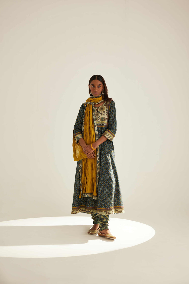 Yoke Kurta Teal Mehendi Green (8569321947435)