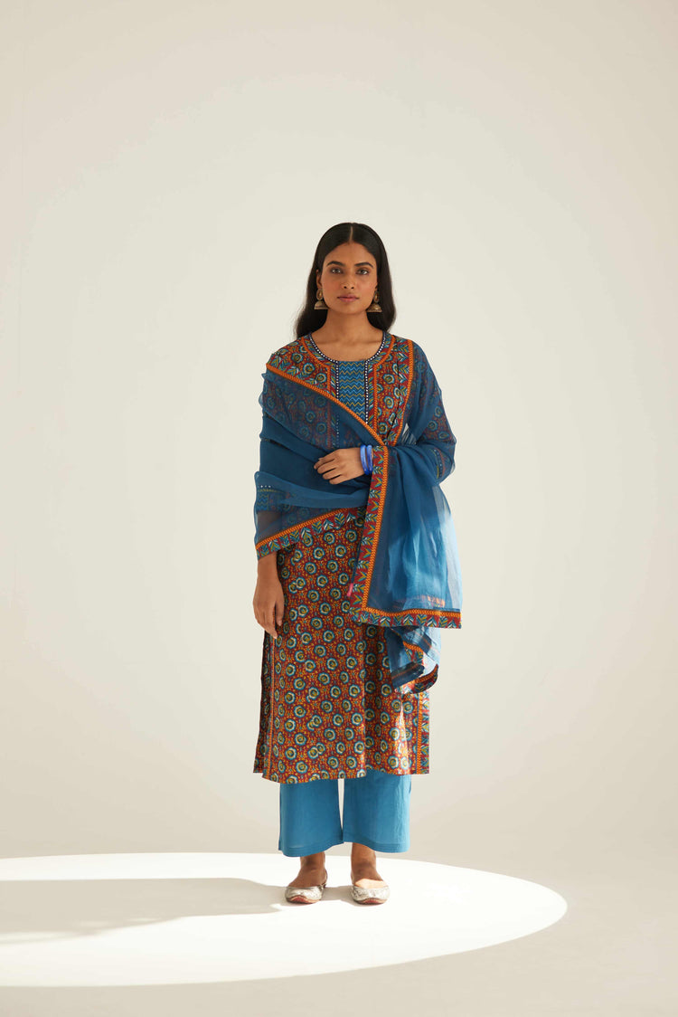 Rozana Chiffon Dupatta Blue (8569628492075)