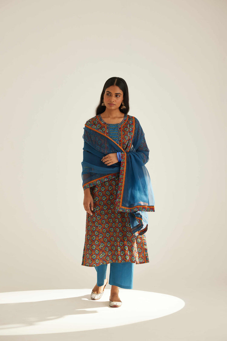 Rozana Chiffon Dupatta Blue (8569628492075)