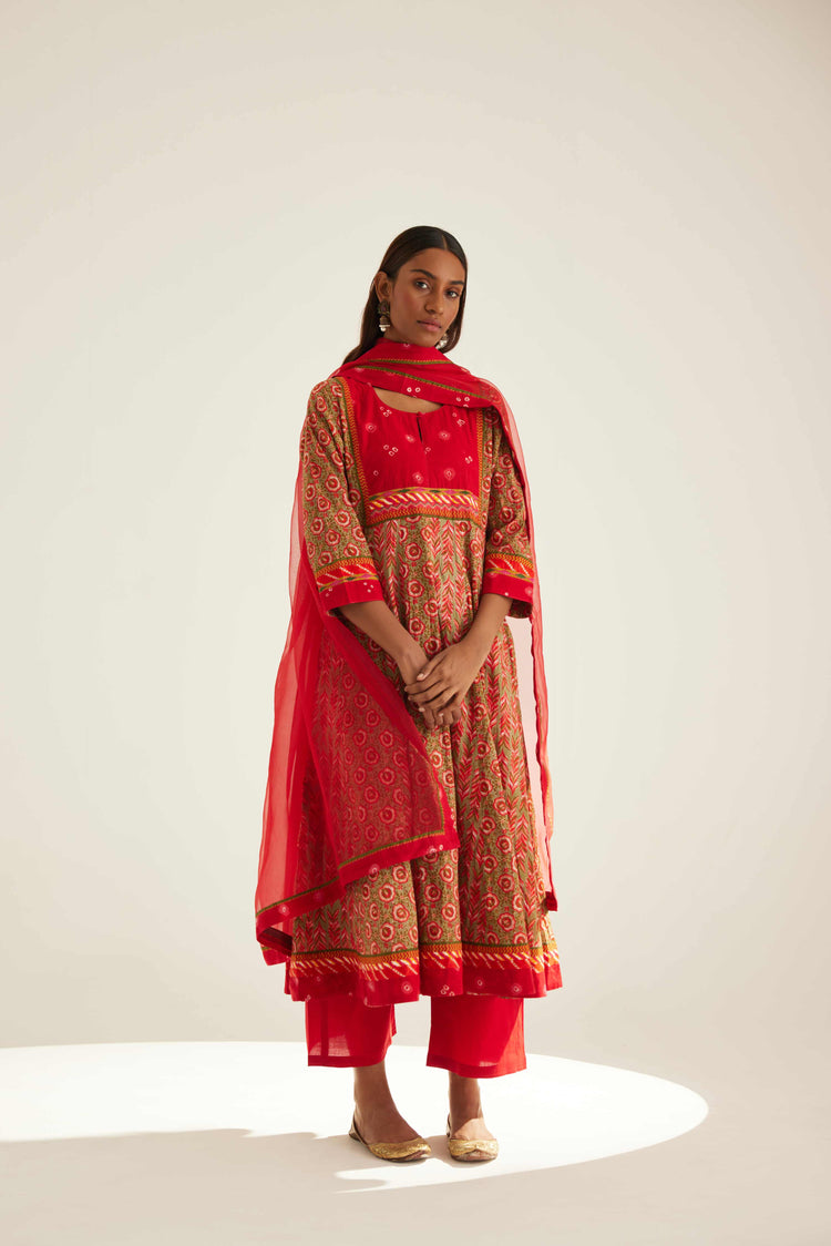 Rozana Chiffon Dupatta Red (8569678135595)