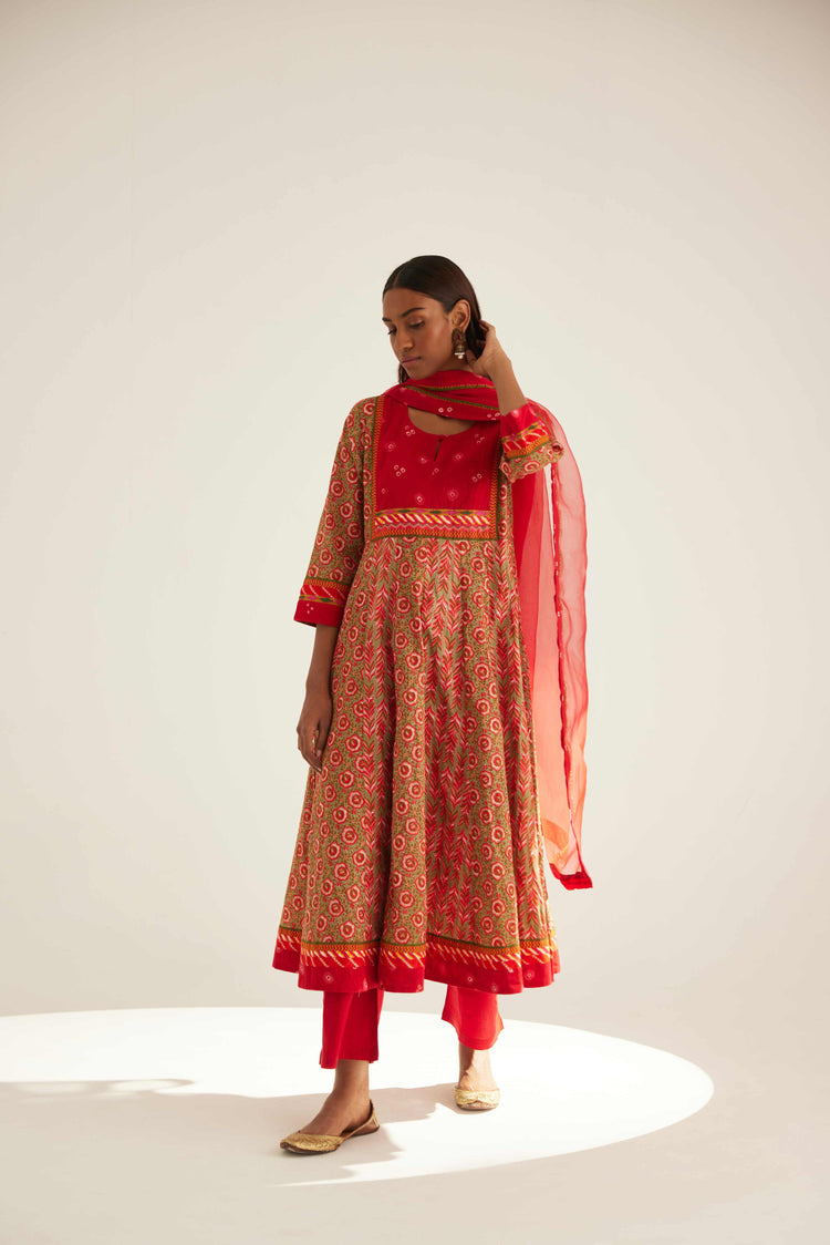 Rozana Chiffon Dupatta Red (8569678135595)