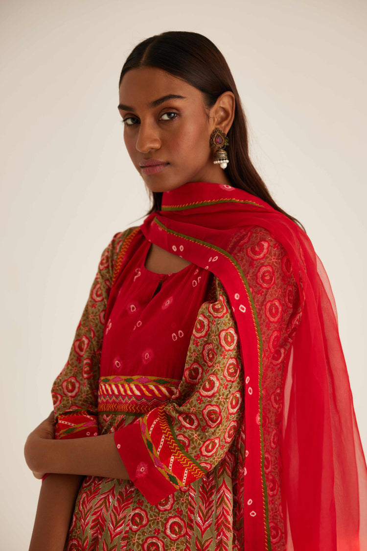 Rozana Chiffon Dupatta Red (8569678135595)