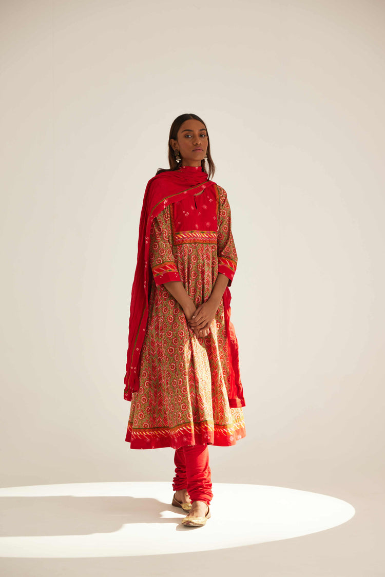 Rozana Cotton Crinkled Dupatta Red (8569678790955)