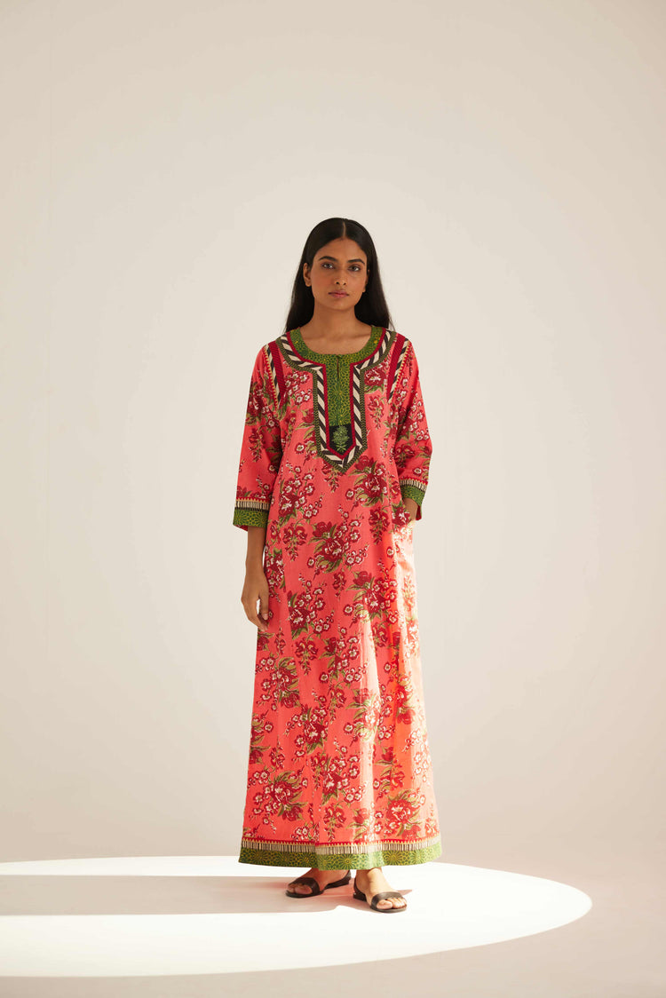 Afreen Caftan Peach Red (8569220235563)