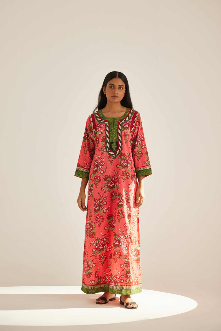 Afreen Caftan Peach Red (8569220235563)