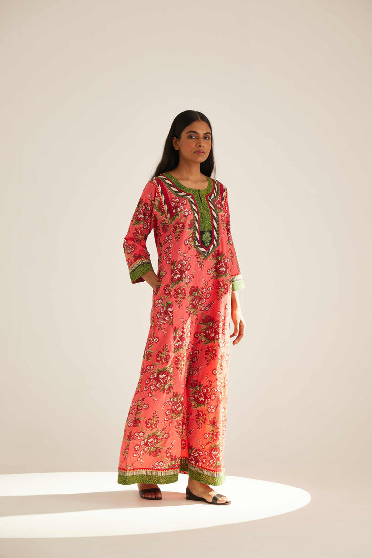 Afreen Caftan Peach Red (8569220235563)