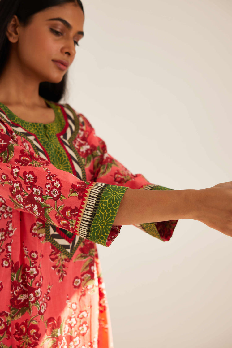 Afreen Caftan Peach Red (8569220235563)