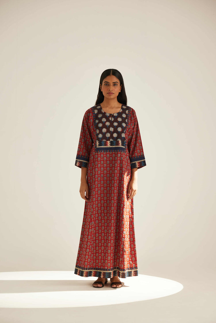 Yoke Caftan Maroon Blue (8569203196203)