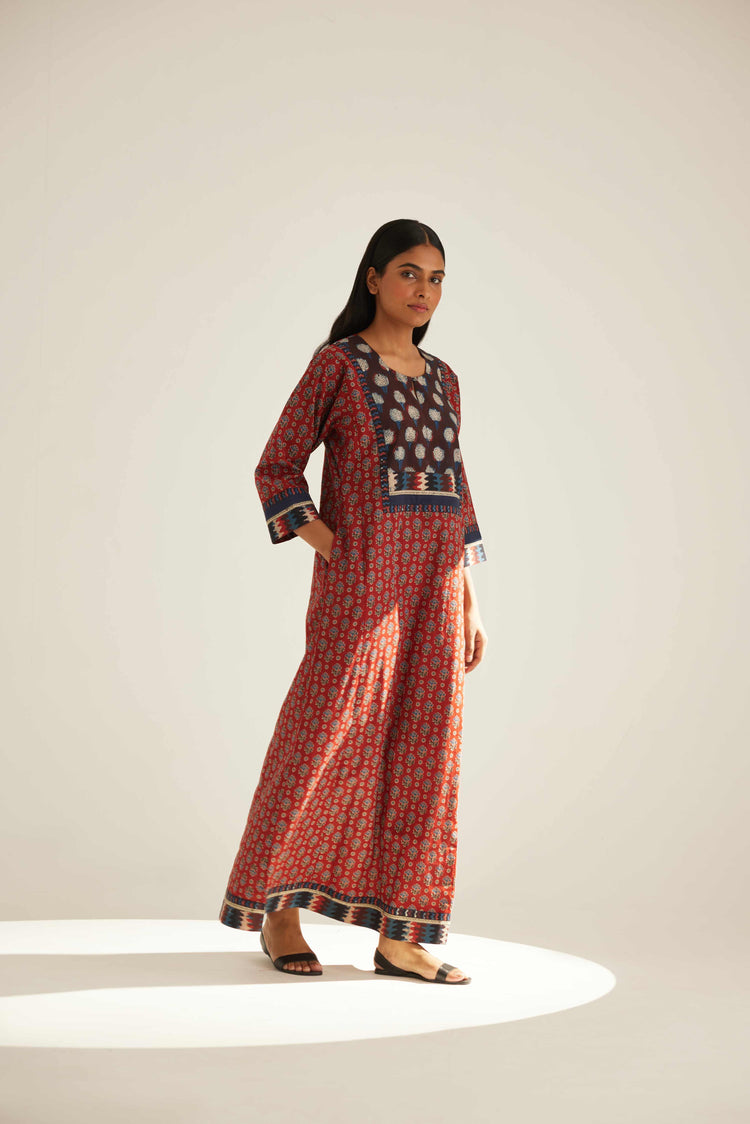 Yoke Caftan Maroon Blue (8569203196203)