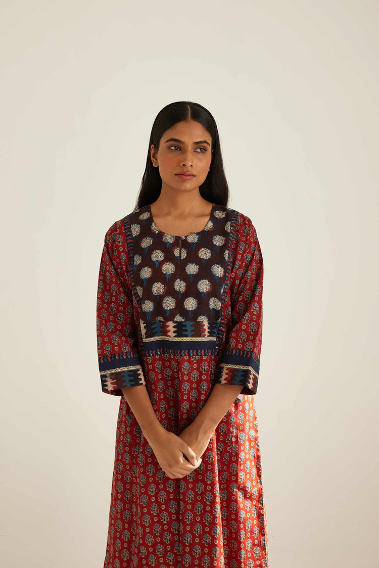 Yoke Caftan Maroon Blue (8569203196203)