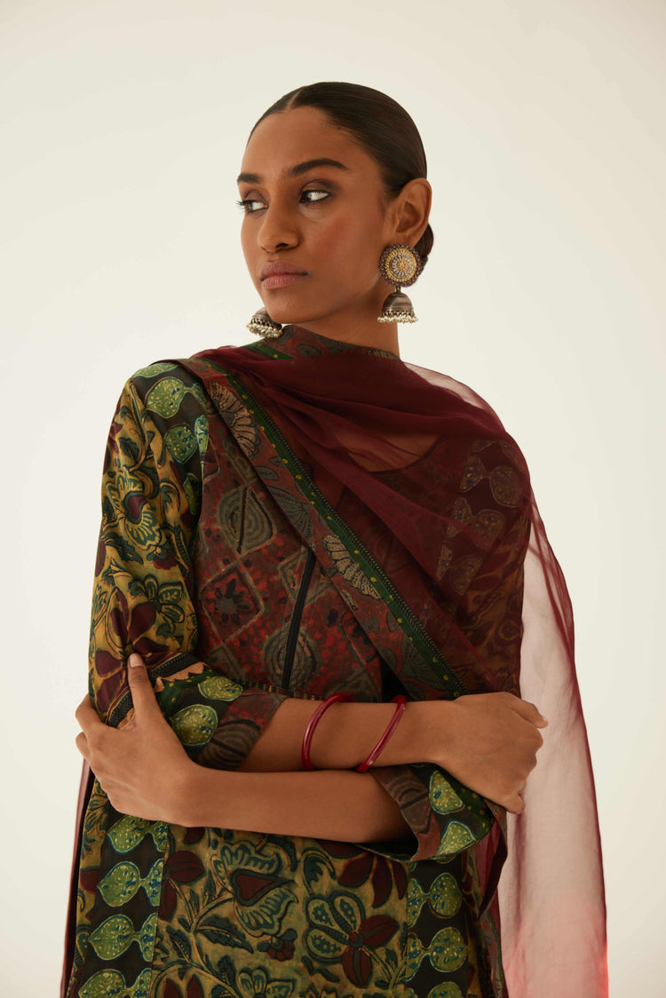Yoke Kurta Olive Rust (8569454395691)