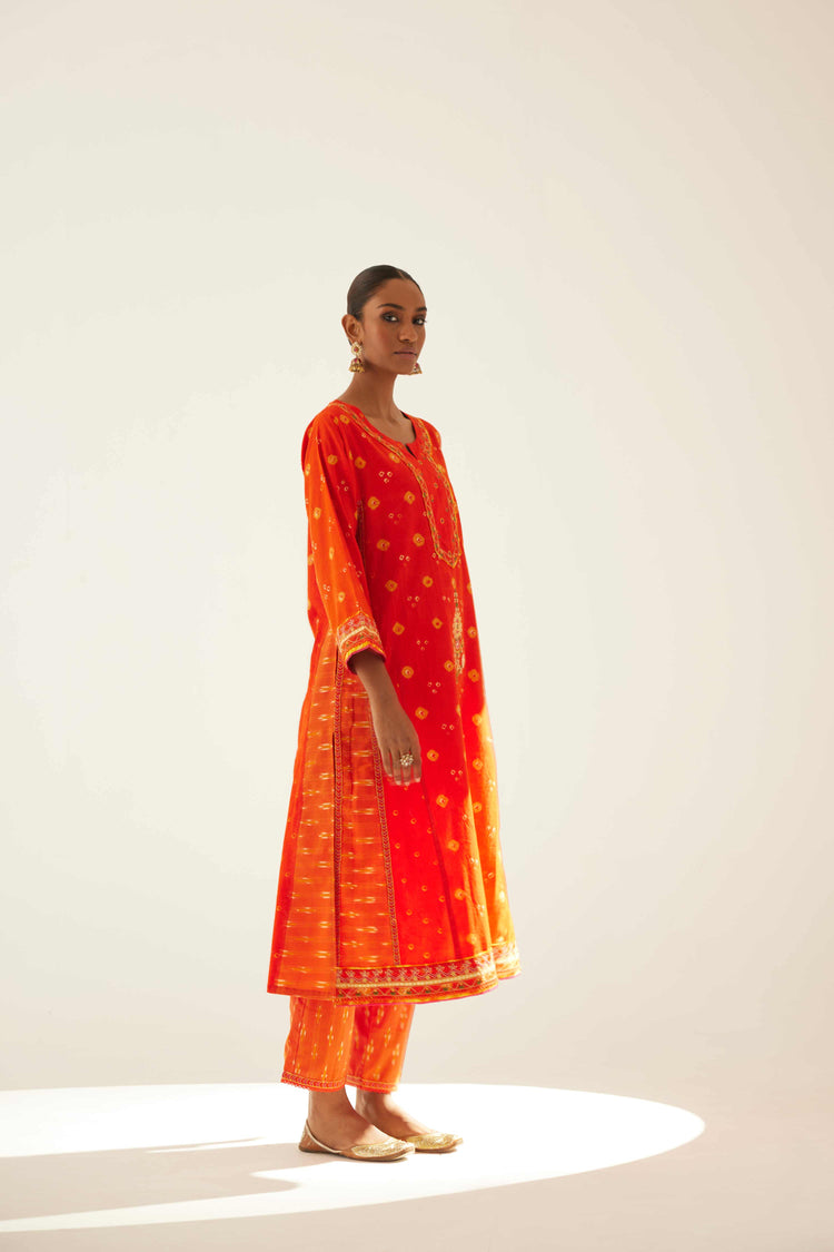 Morya Kurta Orange Bandhej (8569751109931)