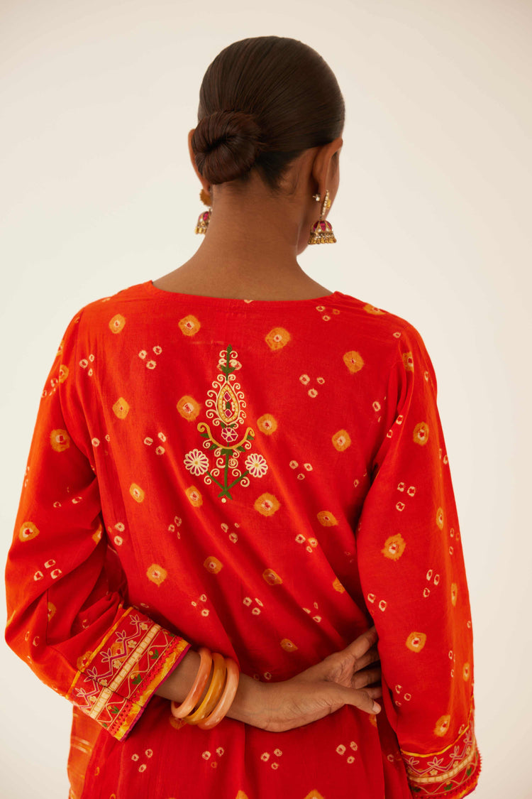 Morya Kurta Orange Bandhej (8569751109931)