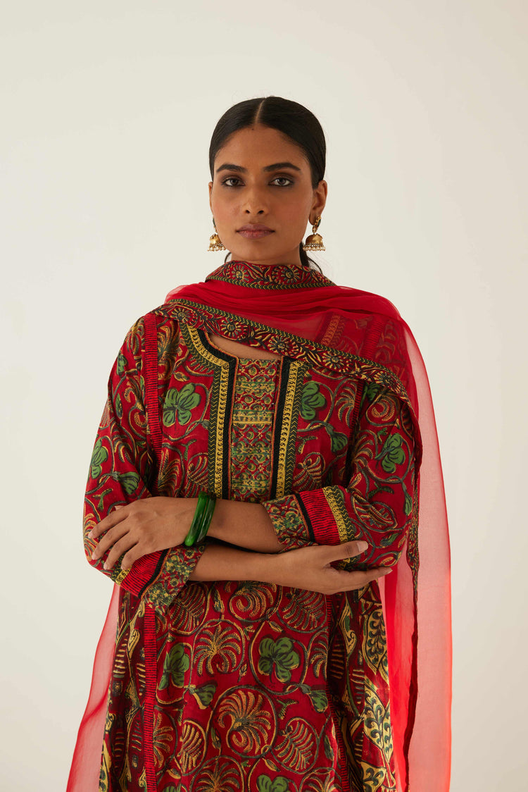 Rozana Chiffon Dupatta Red (8569662341419)