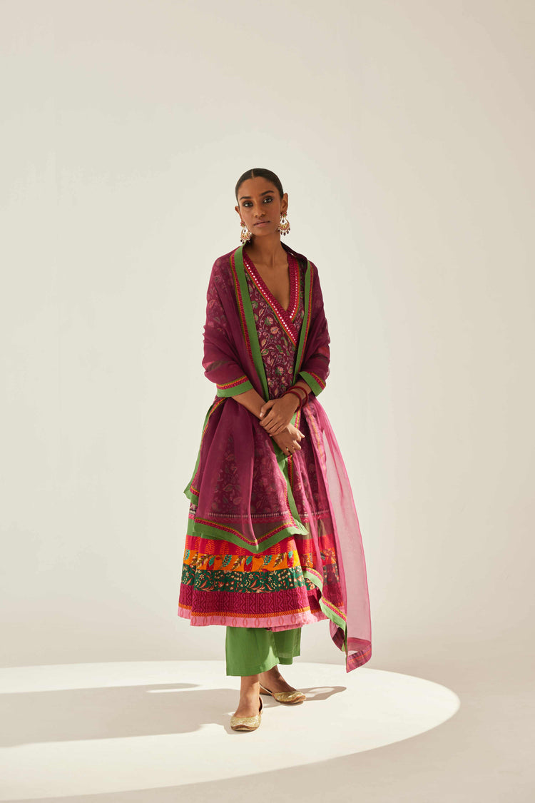 Angrakha Kurta Wine Green (8569445187883)
