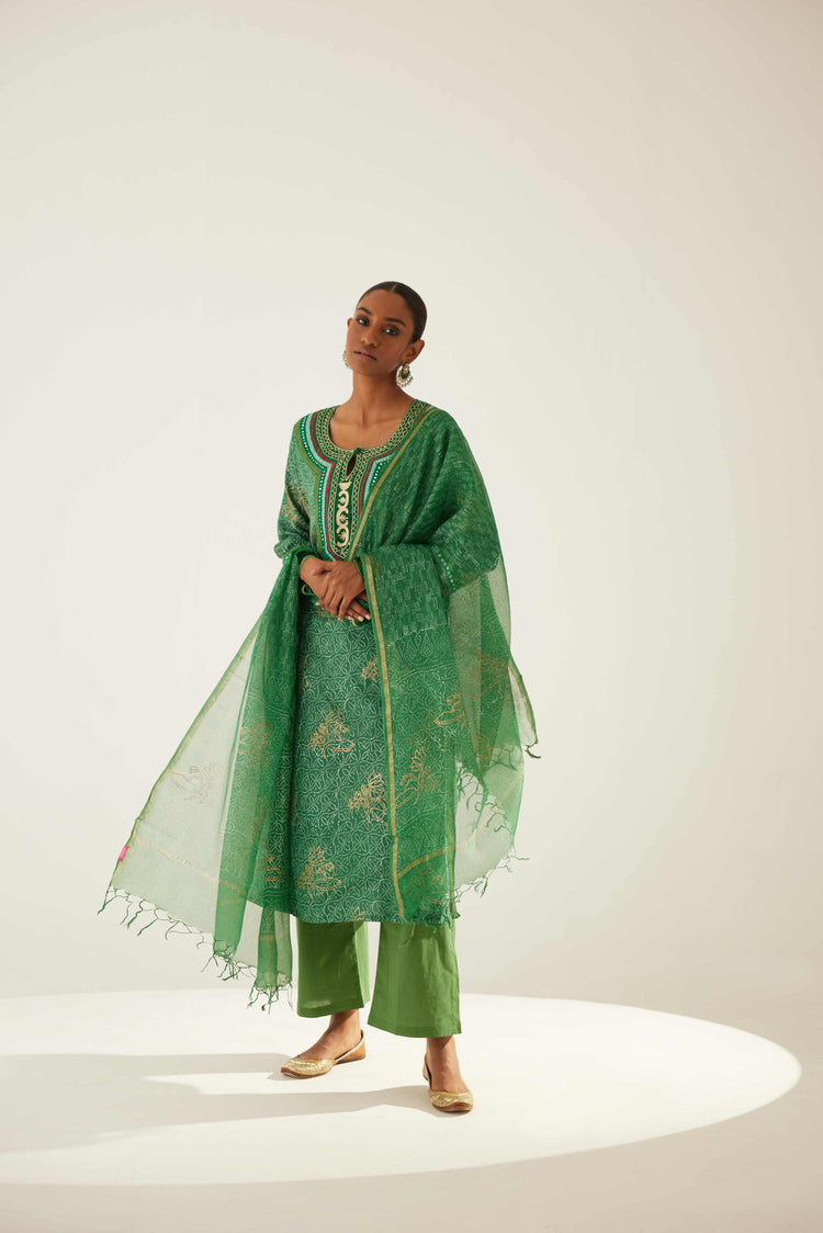 Rozana Kota Dupatta Green (8569705333035)