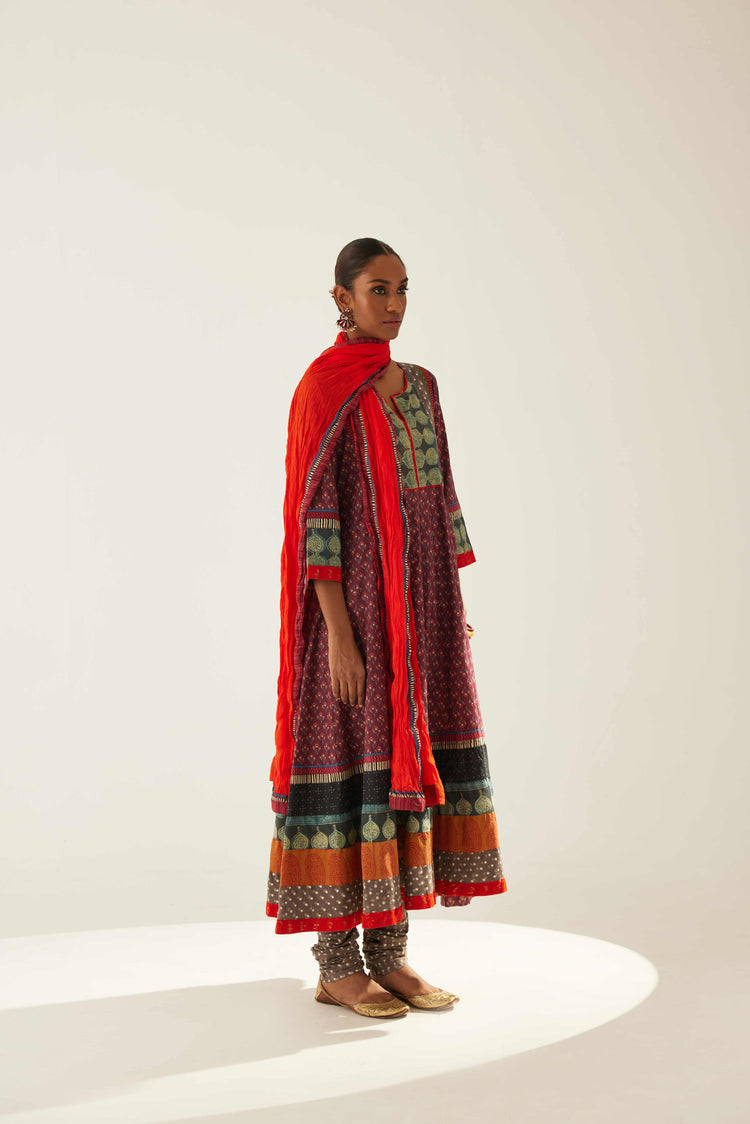 Rozana Cotton Crinkled Dupatta Orange (8569699926315)