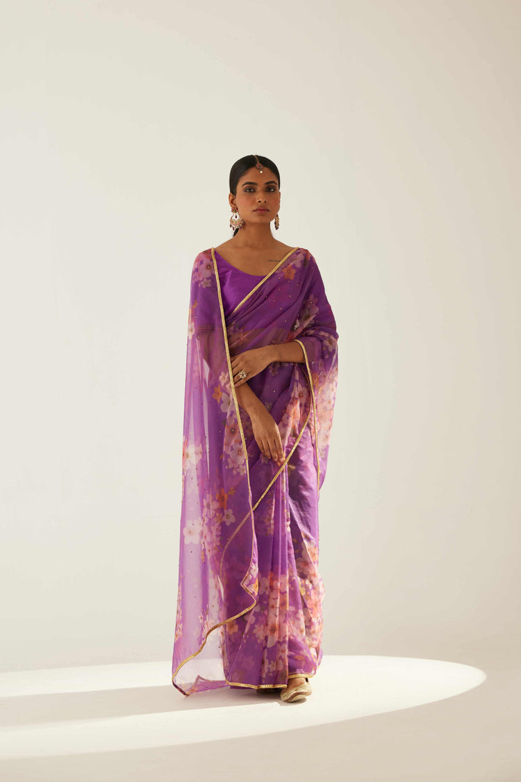 Floral Saree Purple (8571318010155)