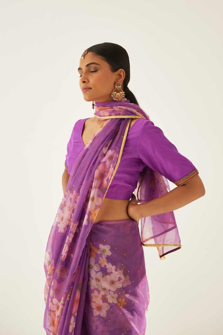 Floral Saree Purple (8571318010155)