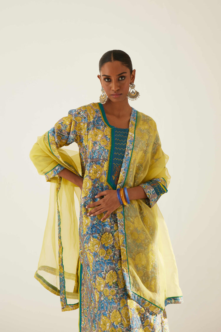 Rozana Chiffon Dupatta Lime (8569653559595)