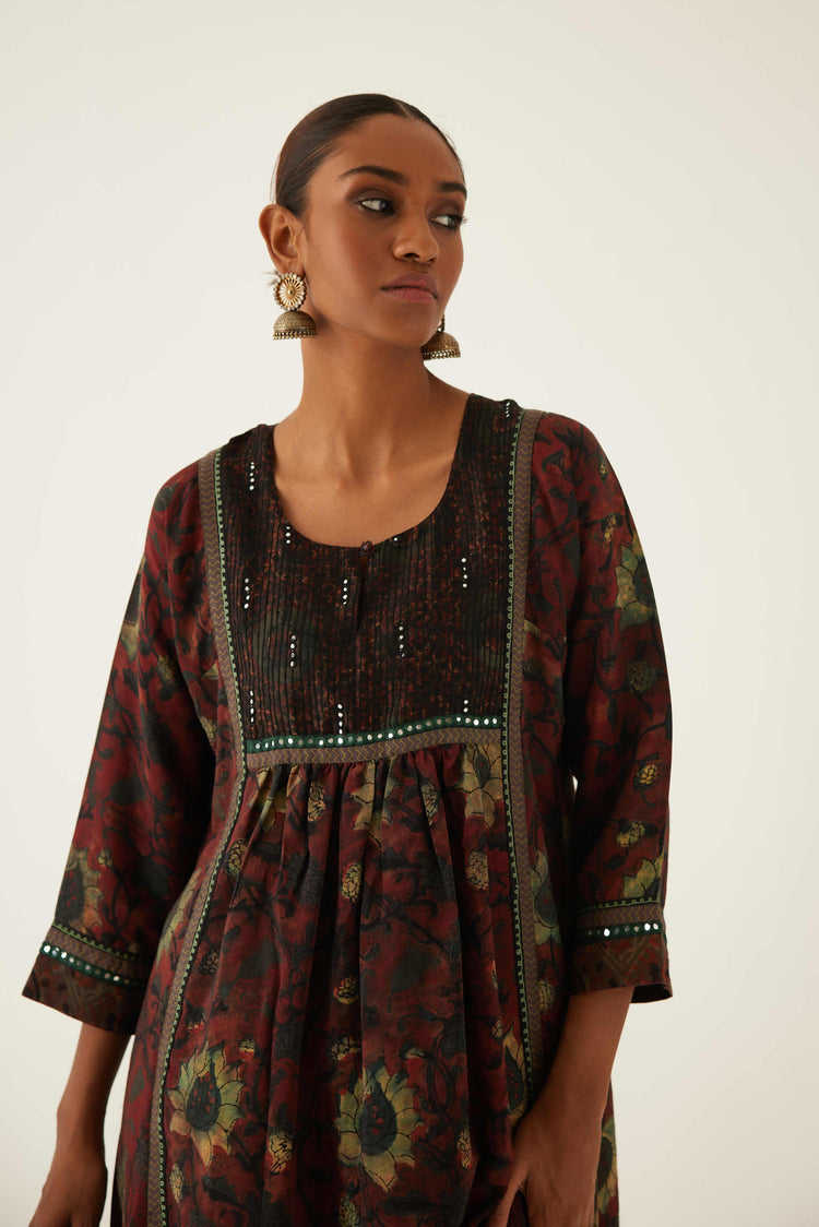 Banjara Kurta Black Maroon (8569461670187)