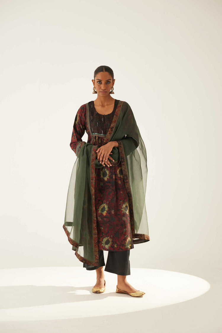 Banjara Kurta Black Maroon (8569461670187)