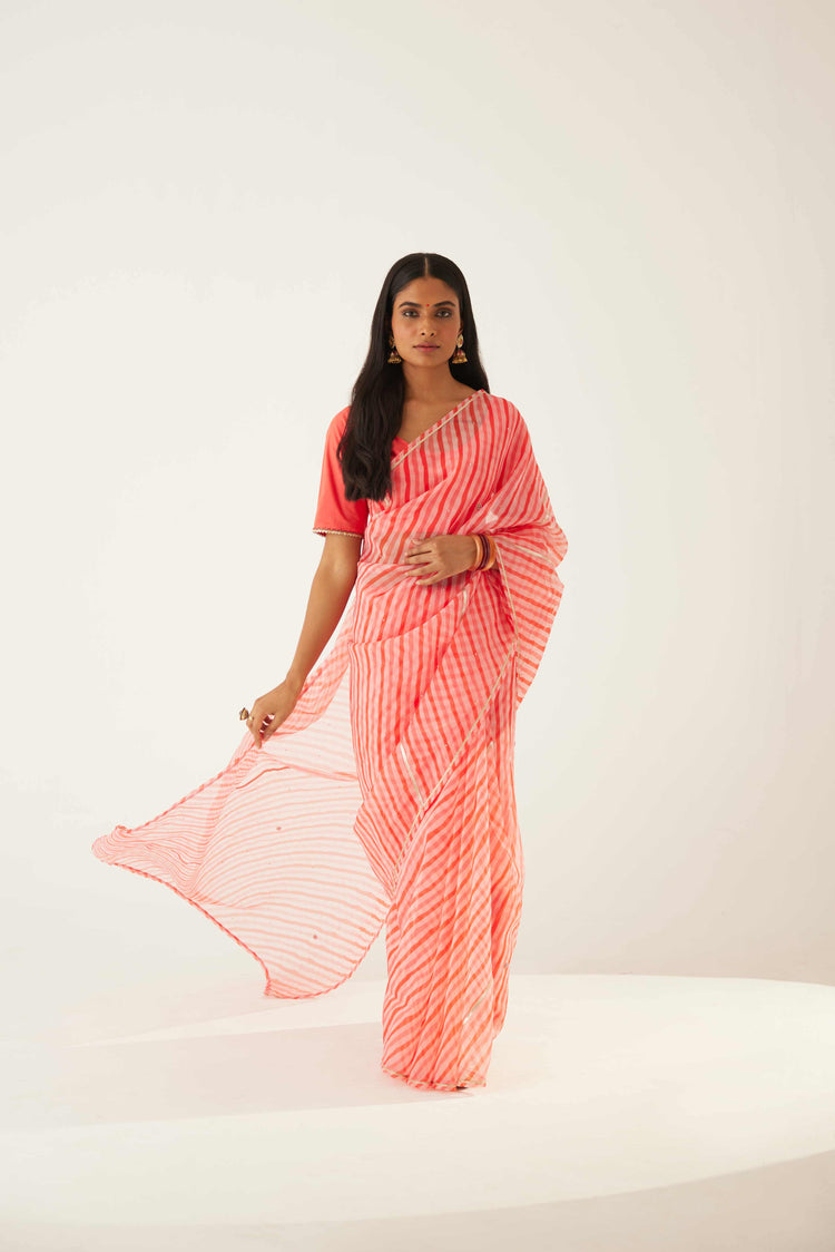 Leheriya Saree Light Dark Pink (8571309130027)