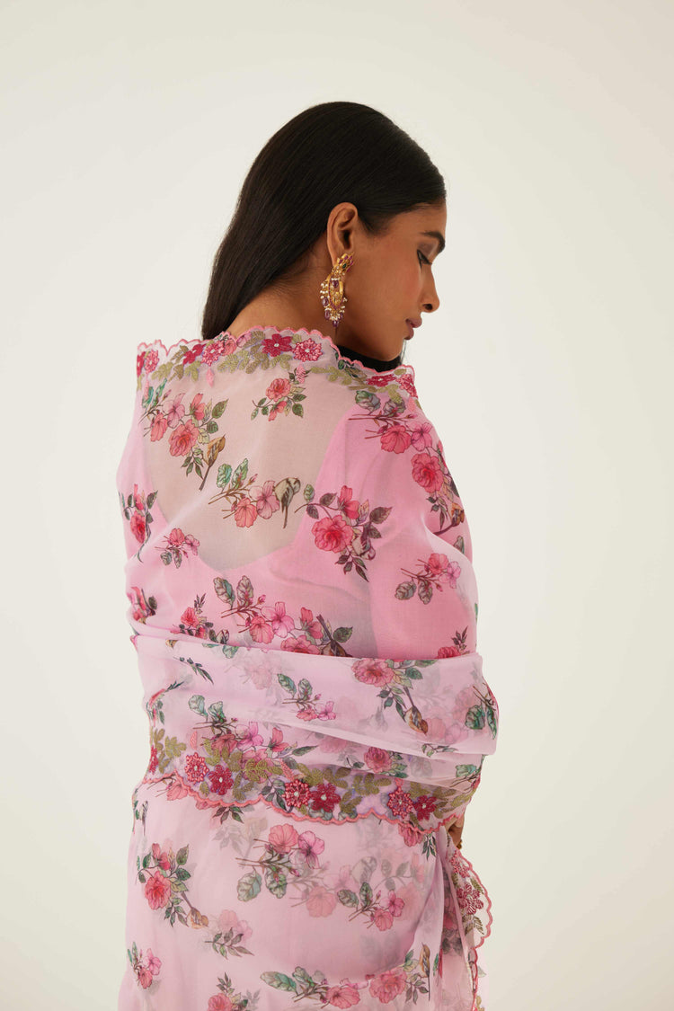 Floral Saree Baby Pink (8571318960427)
