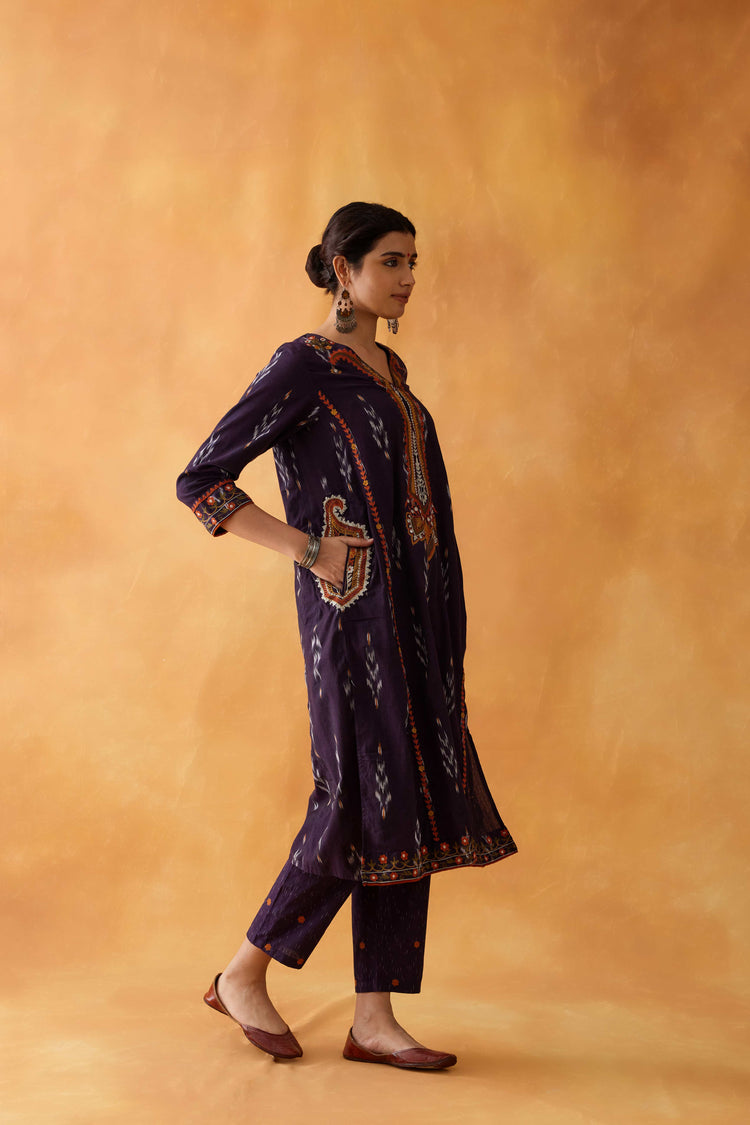 Siya Kurta Mauve Rust (8828324806955)
