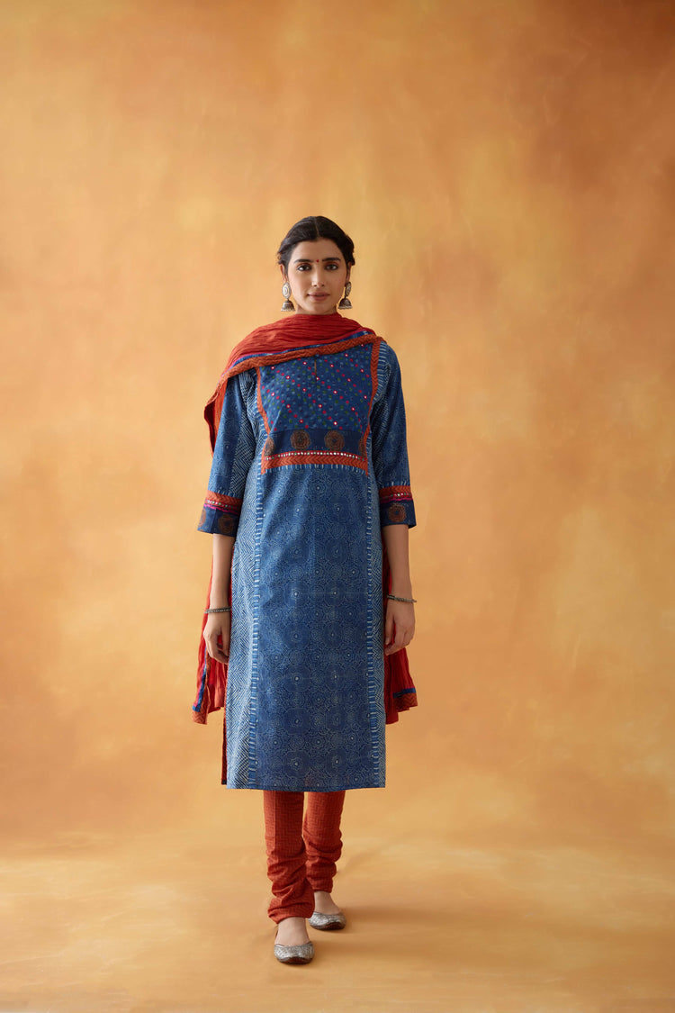 Rozana Cotton Crinkled Dupatta Rust (8828641313067)