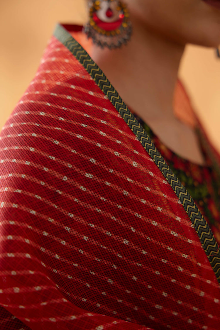Rozana Kota Dupatta Red Leheriya (8838412632363)