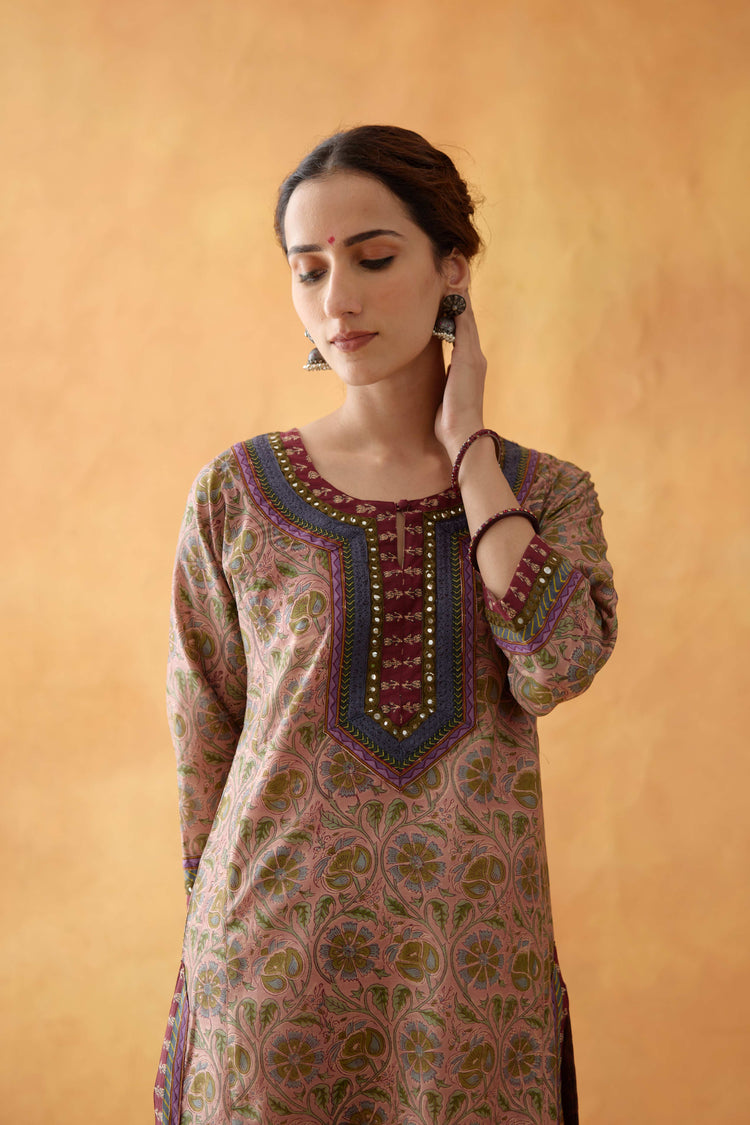 Rozana Kurta Light Mauve (8828237545771)