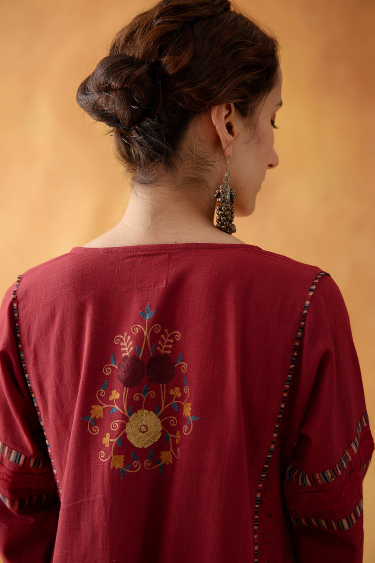 Bagh Kurta Maroon (8828318810411)