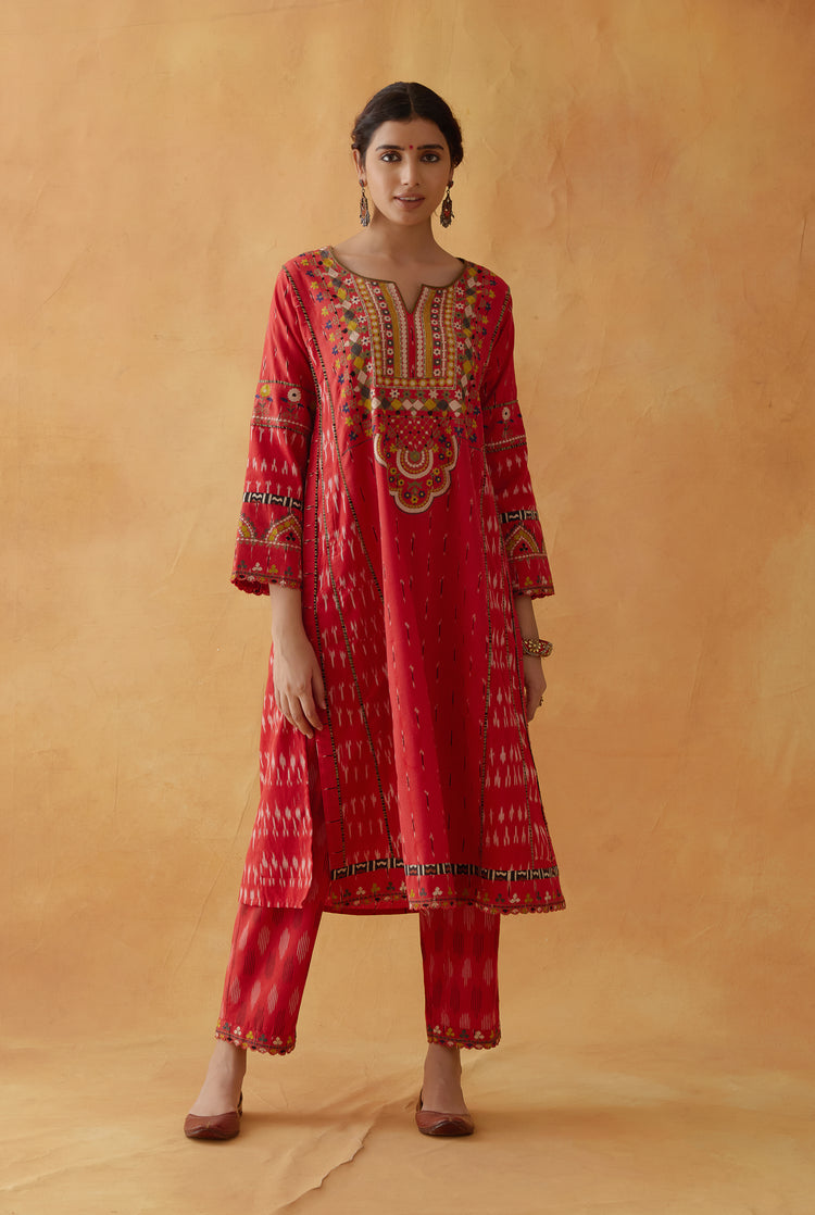 Madhu Kurta Red (8810299359531)