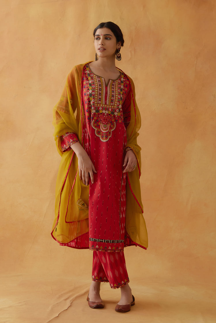 Madhu Kurta Red (8810299359531)