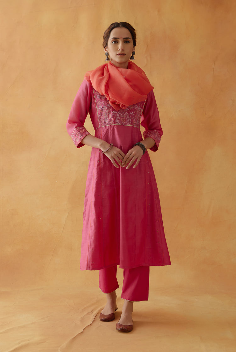 Tropical Dupatta Peach (8811785584939)