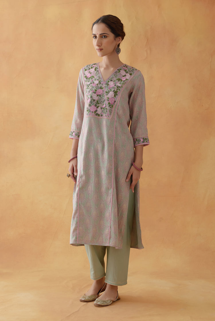Daisy Kurta Mint Green (8811385782571)