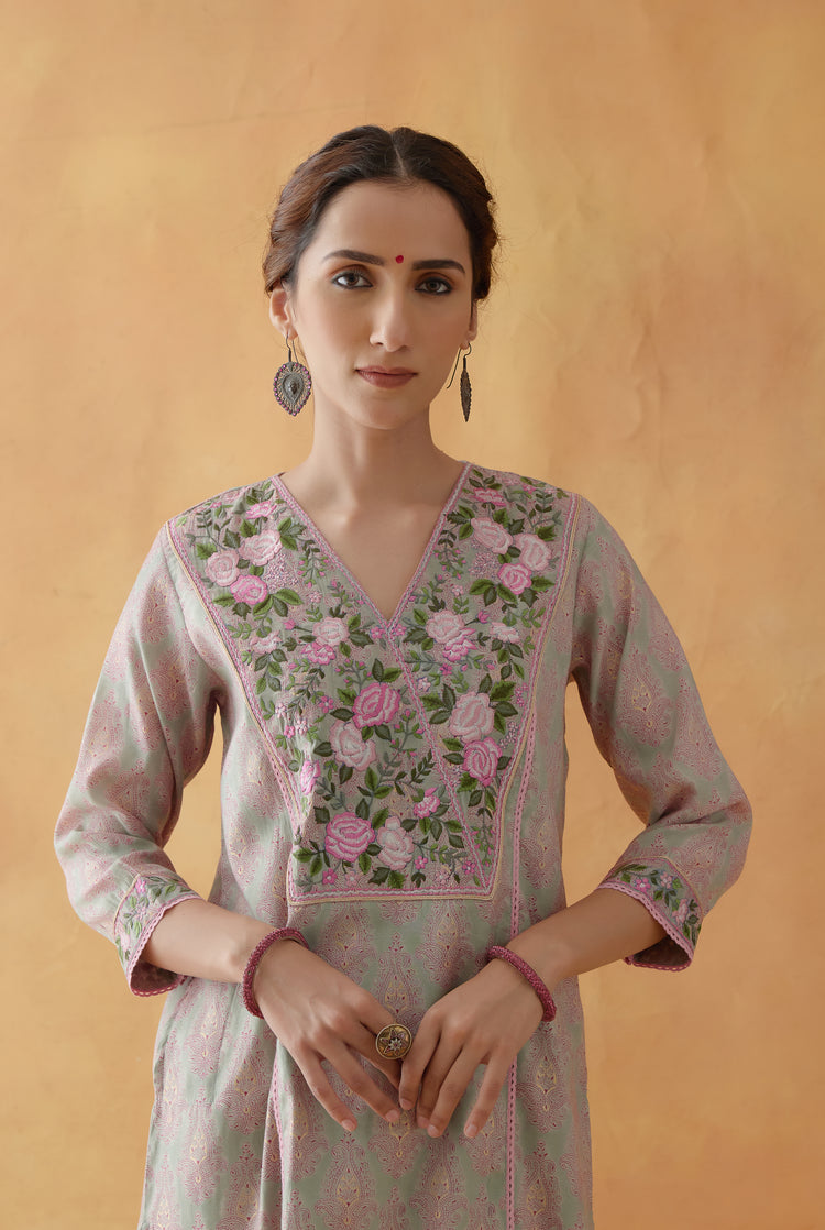 Daisy Kurta Mint Green (8811385782571)