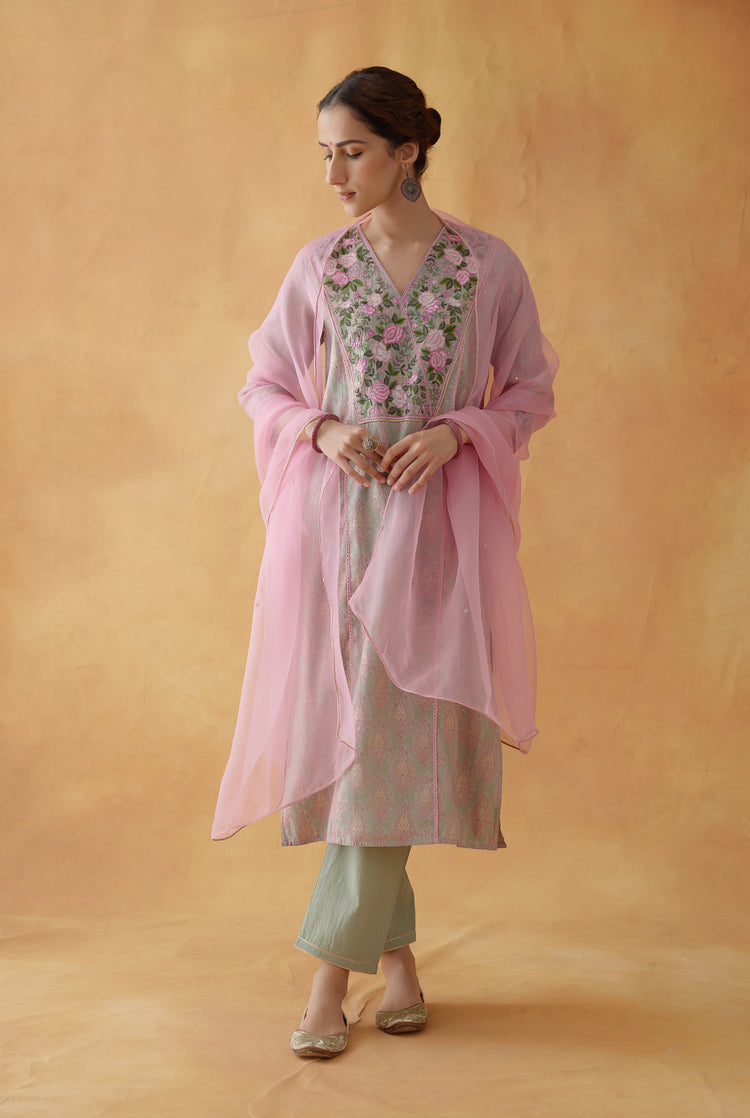 Daisy Kurta Mint Green (8811385782571)