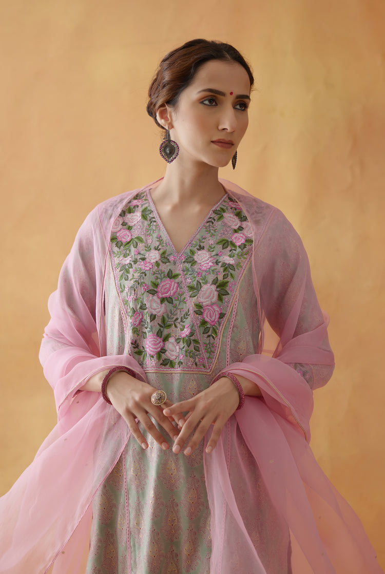 Daisy Kurta Mint Green (8811385782571)
