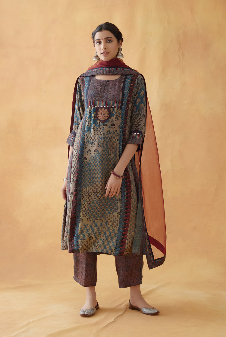 Rozana Chiffon Dupatta Maroon (8811456102699)