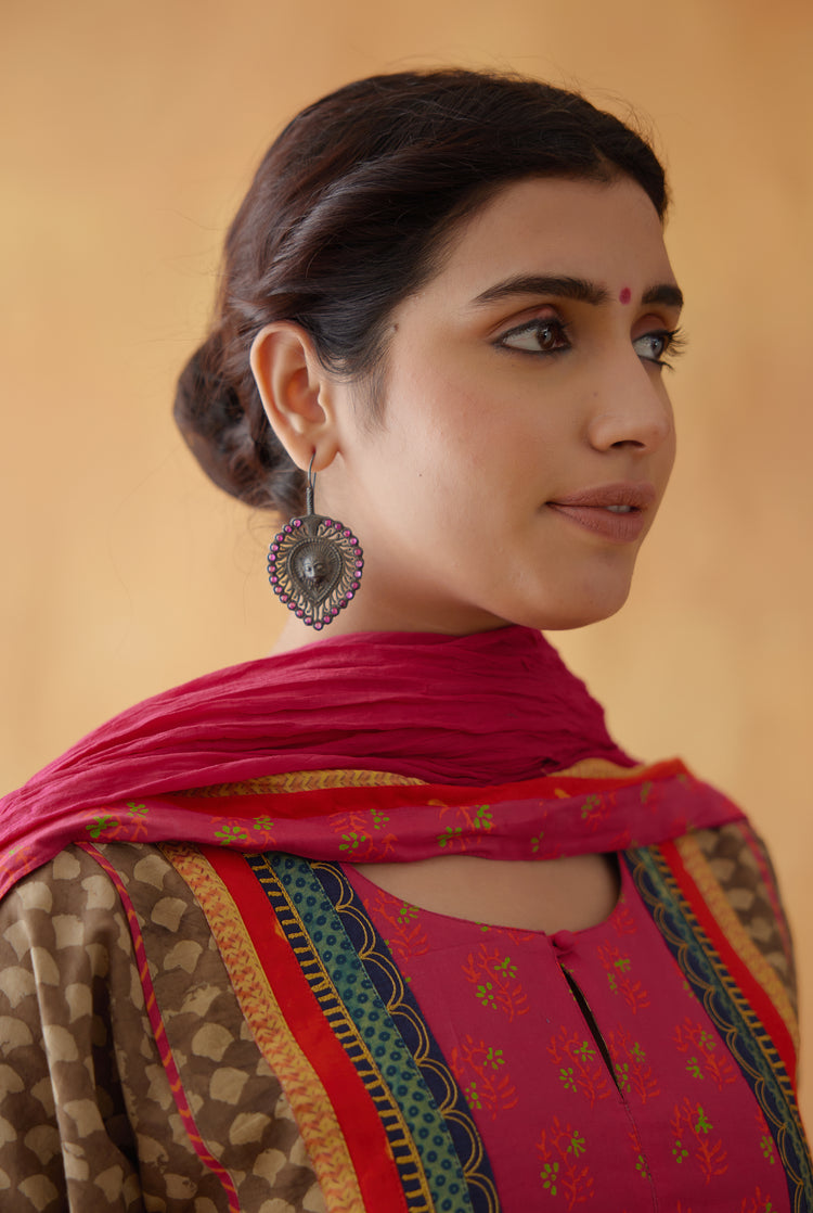 Rozana Cotton Crinkled Dupatta Pink (8811460722987)