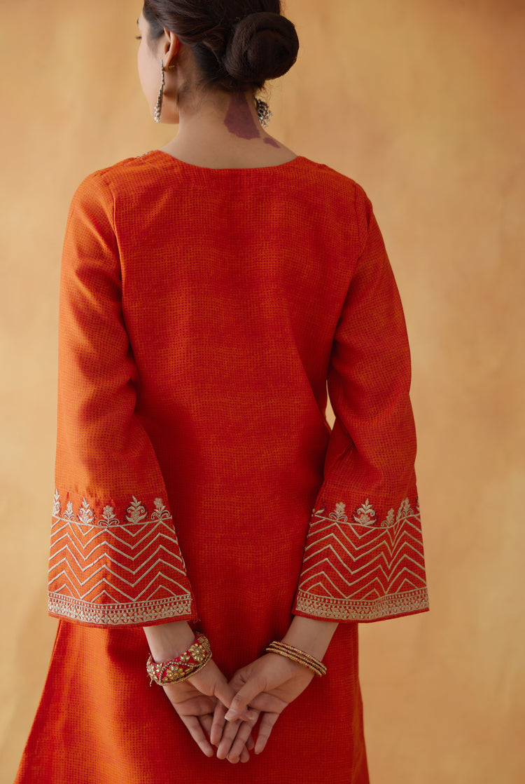 Leela Kurta Orange ( Set of 2 ) (8811879858475)