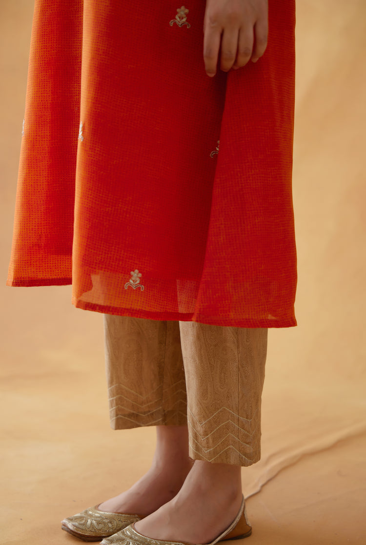 Leela Kurta Orange ( Set of 2 ) (8811879858475)