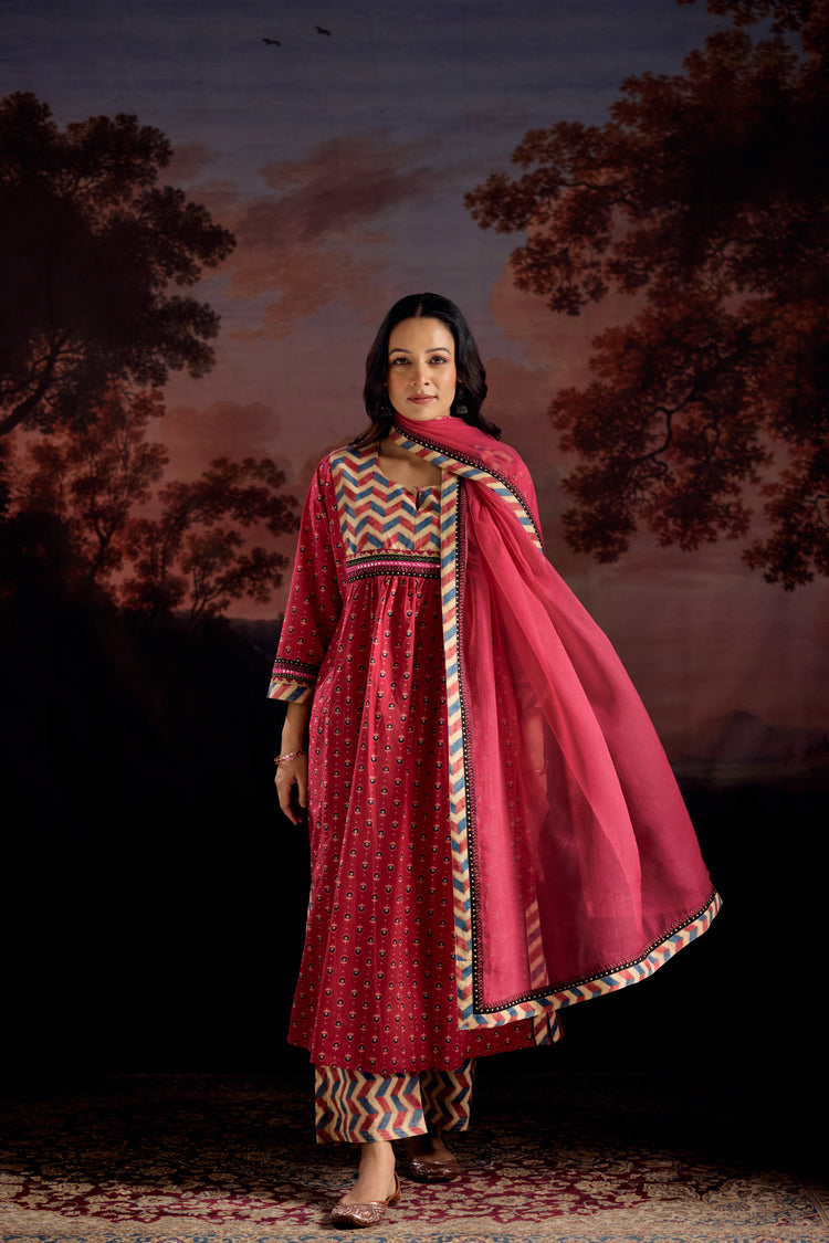 Banjara Cotton Printed Kurta Pink
