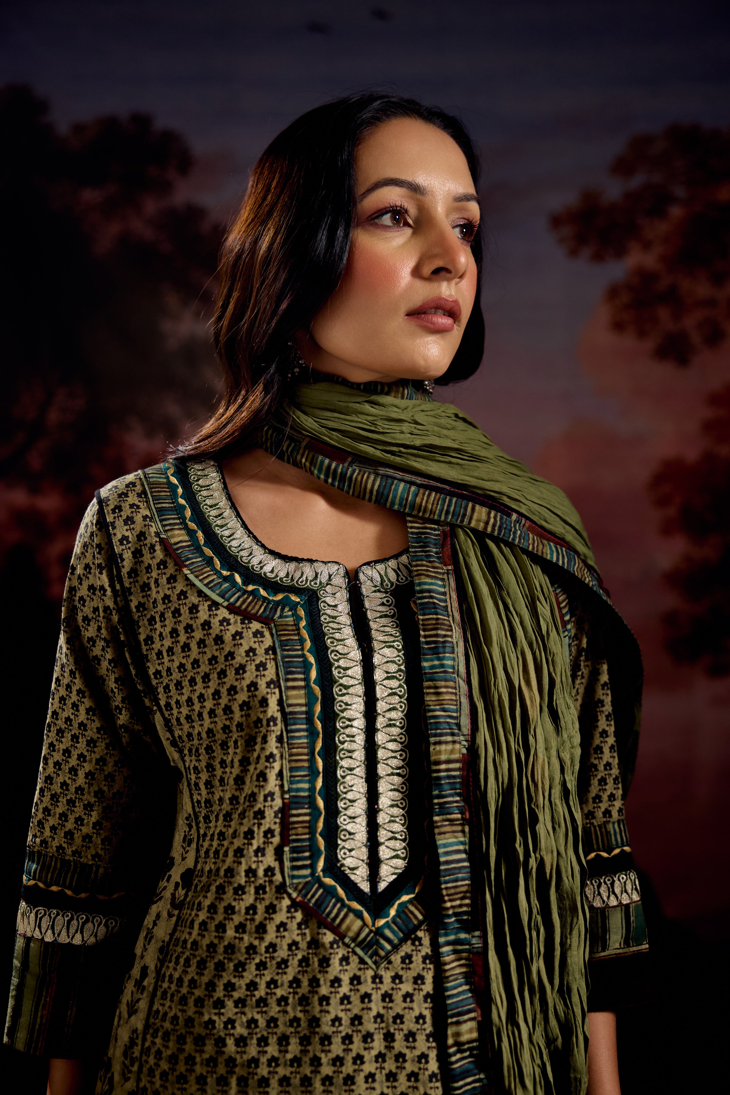 Rozana Dupatta Green