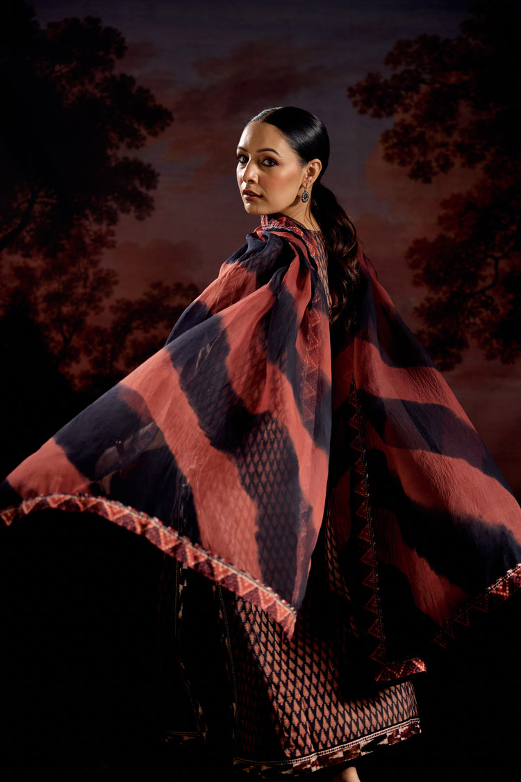 Medh Dupatta Black Rust