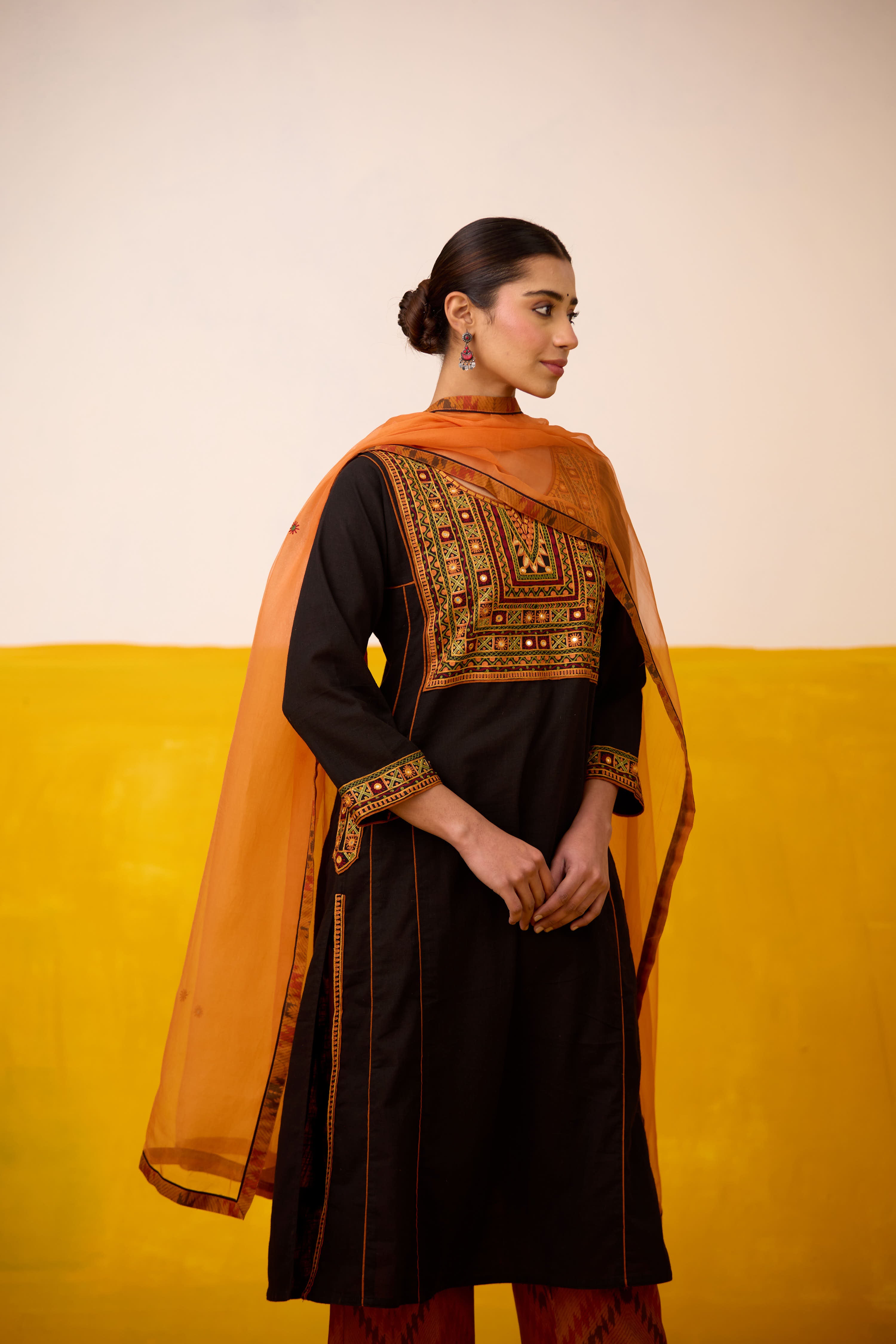 Tulsi Dupatta Rust