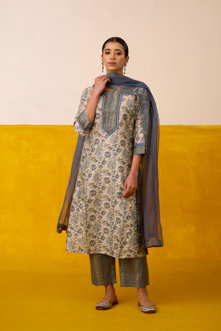 Medh Dupatta Teal